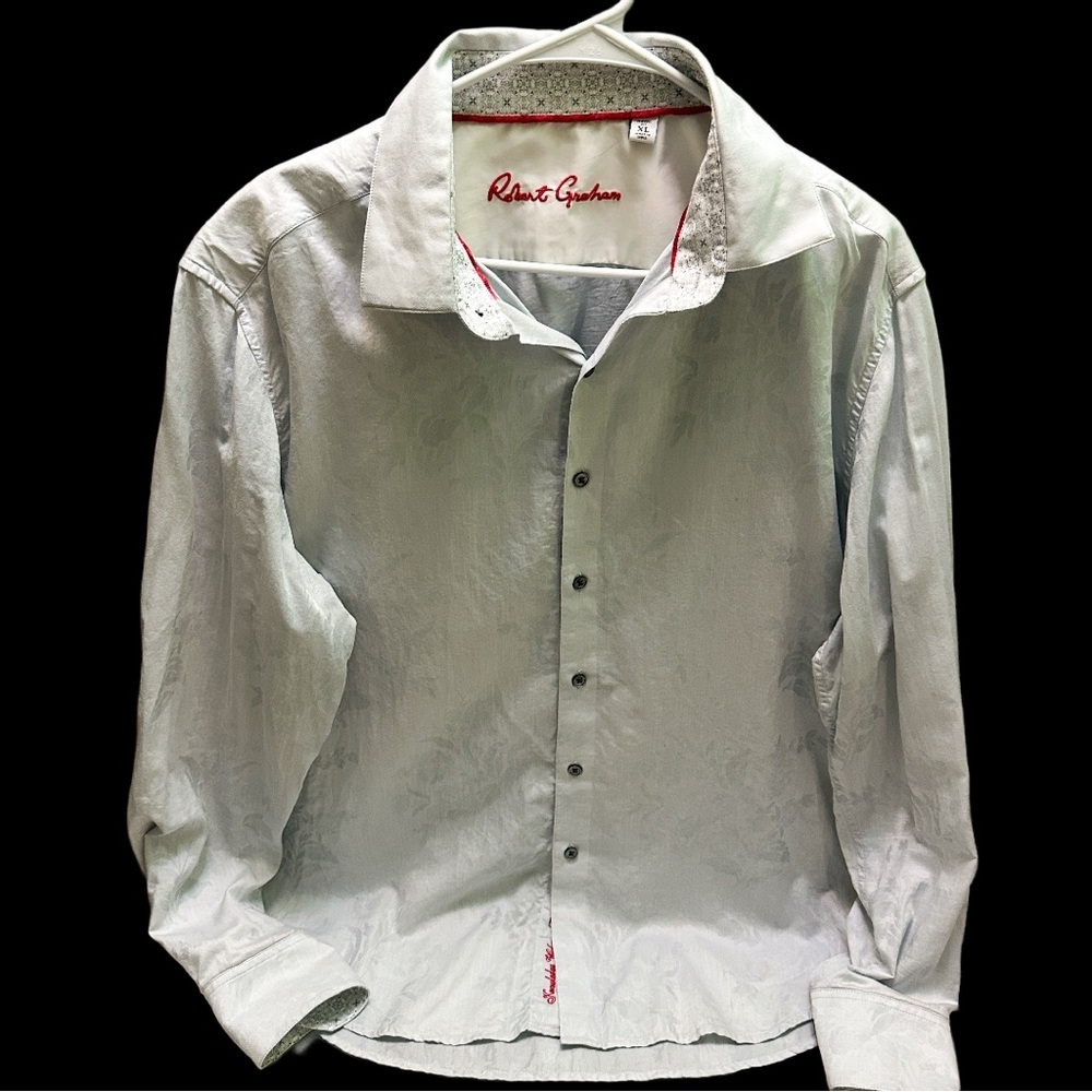 Robert Graham White Casual Button Down Shirt size XL